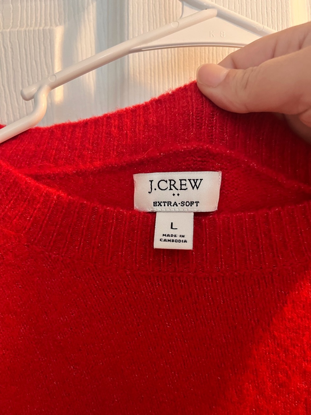 J. Crew Extra-Soft Red Crewneck Sweater size Large
